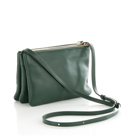 celine trio dark green|Celine.